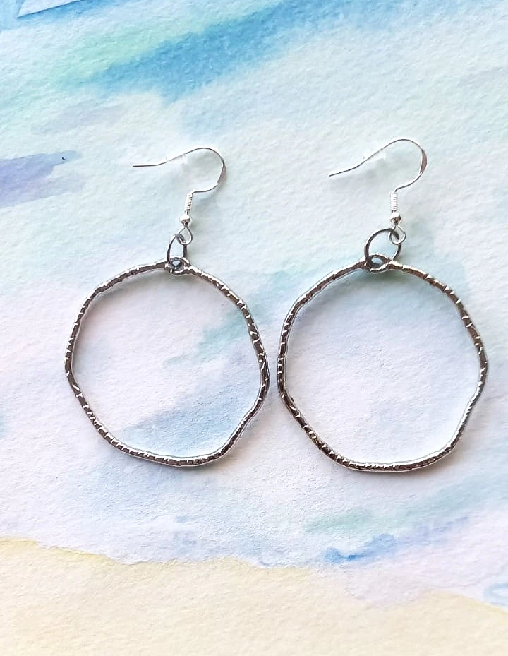 boucles créoles crochets argent diam 4 cms neuves